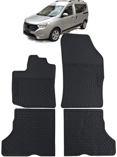 Auto Gummi Fußmatten Schwarz Premium Set für Dacia Dokker 12-21