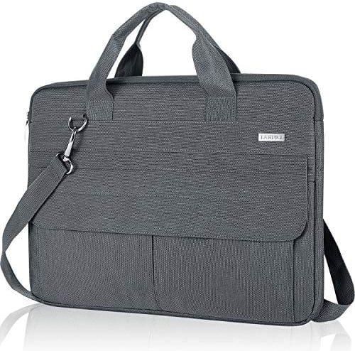LANDICI Laptop Bag Case 15 15.6 Inch, Waterproof Computer Sleeve Cover with Shoulder Strap, Slim Briefcase for MacBook Pro 15/16 M3 M2 M1, MacBook Air 15, 15-16 HP Lenovo Dell Asus for Women Men,Grey