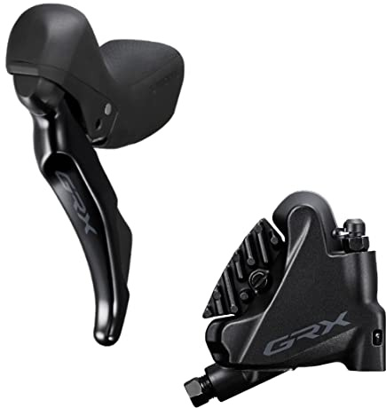 Shimano GRX ST-RX400 GRX 10-speed STI bled with BR-RX400 flat mount calliper, right front