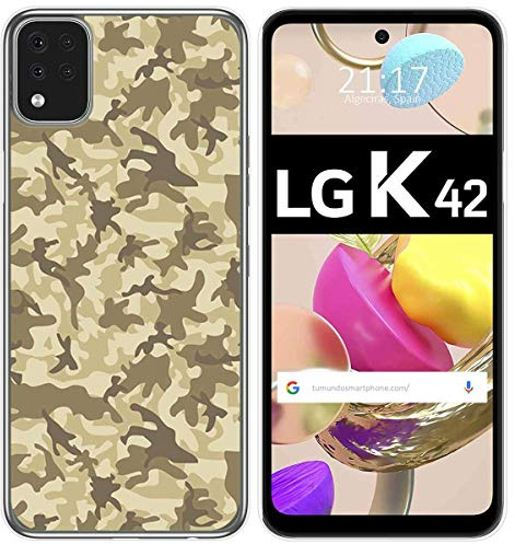Tumundosmartphone Hülle Gel Case TPU Für LG K42 Design Muster - Sand Tarnung