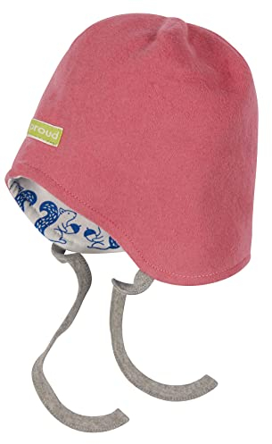 loud + proud Unisex Baby Fleece, GOTS Zertifiziert Beanie-Mütze, Mauve, 74/80