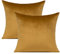 Samt-Kissenbezug mit weihnachtlichem Golddekor, dekorativ, Heimdekor, für Couch, Terrasse, Sofa, Schlafzimmer, Auto, ca. 40,5 x 40,5 cm, goldbraun, 2 Stück