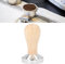 Coffee Tamper, Coffee Tamper Detachable Food Grade Stainless Steel Flat Bottom Coffee Powder Press Hammer with Wooden Handle Professional Espresso Hand Tamper(49mm)