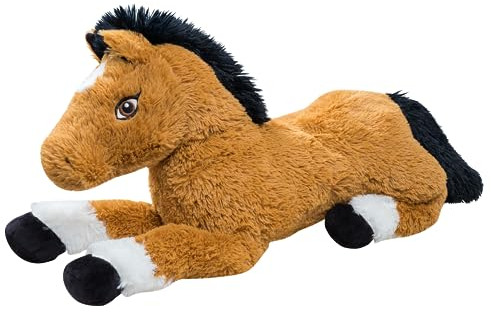 Pioupiou et Merveilles Lucky das Pferd 80x27x48 cm XXL-Plüsch - aus superweichem Qualitätsplüsch Made in Europe (France)