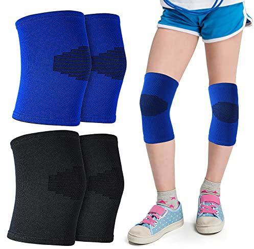 2 Pare Rodilleras para Niños Soporte de Rodilla para Articulaciones de Alta Resistencia Mangas de Compresión Piernas Cómodas Vendas de Rodilla Transpirables para Deportes de Baloncesto y Voleibol