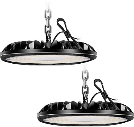 300W LED UFO High Bay Lumiere, 30000LM Projecteur LED Exterieur, Garage Eclairage Dimmable 6000K, Industriel lampe IP65 Projecteur Lampe pour Usines Garage Eclairage Atelier