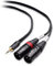 Mr. Gadget's Solutions Dual XLR Male to 3.5mm TRS Cable Y-Splitter Patch Cable Unbalanced 3.5mm (1/8) Mini Jack Stereo Male to 2 XLR Male For Studio Monitor Speakers, Laptop, DMX Adapter 1M