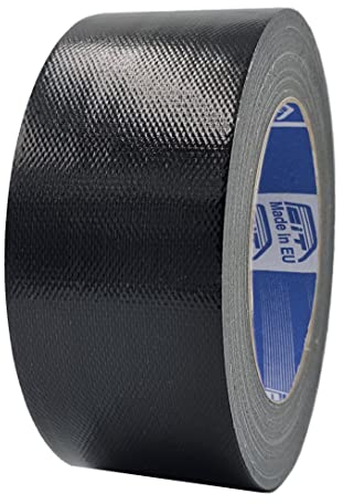 ACIT Nastro telato super 50 mm x 25 m, nastro telato rinforzato, Duct Tape, Nastro Telato Americano: Riparazioni, Fissaggio e Imballaggio ad alta tenuta (Nero)