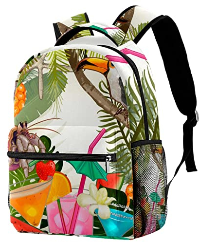 Zaino Porta Pc Stampa Di Tucano Estivo Tropicale Zaino Per Laptop Casual Zaino Per Computer Grande Capacità Zainetto Escursionismo Per Viaggio Lavoro Scuola