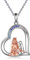 YAFEINI Hund Kette für Damen 925 Sterling Silber Hund Halskette Anhänger Herz Haustier Schmuck Geschenk für Mädchen (Hund Mädchen Halskette 3)