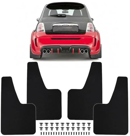 4 Pezzi Parafanghi Anteriori Posteriore per Fiat 500 500C 500L 500X 500e Abarth 595 695, Paraspruzzi Parafanghi Durevoli Splash Paraspruzzi Auto