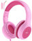 EarFun Kids Headphones with Mic, Wired Headphones Kids 85/94dB Volume Limit, Sharing Function, Stereo Sound Adjustable Headband Children Headphone for School/Travel/Phone/Tablet, Fuscia Pink