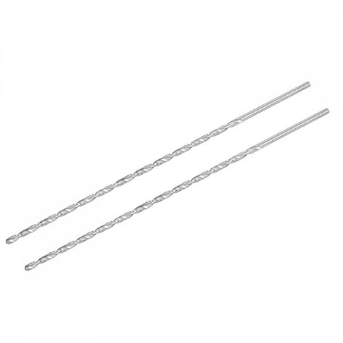 TA-VIGOR 2Pcs 4mm Extra Long Twist Drill Bits, 200mm Length High-Speed Steel HSS Straight Shank Spiral Drill Bits for Wood Metal Aluminum Plastic