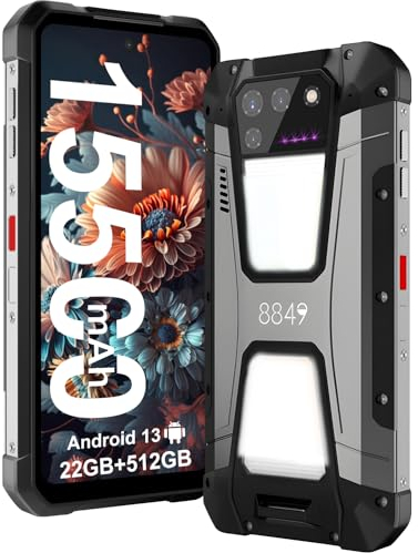 8849 Tank 2 Outdoor Handy Ohne Vertrag(2023), 15500mAh Android 13 4G Outdoor Smartphone mit Projektor, 24GB RAM+512GB ROM, 6,79 IP68 Wasserdicht Dual SIM Rugged Smartphone,64MP Nachtsicht Kamera/OTG