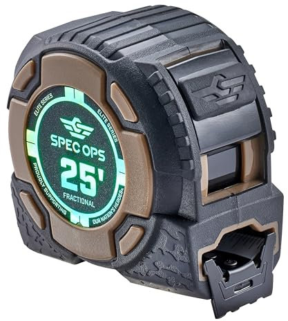 Spec Ops Tools Elite Series Maßband, 7,8 cm, doppelseitige Klinge, inklusive fraktionalen Markierungen, 3,6 m auffällig, Militärqualität, 3% an Veteranen gespendet