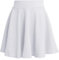 Mini Jupe pour Filles, Taille Extensible, décontractée, évasée, plissée, Unie, Jupe Patineuse (FR/ES, Âge, 12 Ans, 16 Ans, Taille Normale, Blanc)