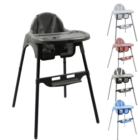 Monsieur Bébé - Chaise haute enfant, réglable hauteur et tablette - Plusieurs coloris