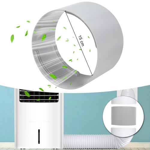 JOYUE Adaptador para Tubo de Aire Acondicionado Portátil, Adaptador Ventana Tubo Aire Acondicionado ABS Conector Tubo Aire Acondicionado, Adaptador de Escape Manguera de Aire Acondicionado 15cm