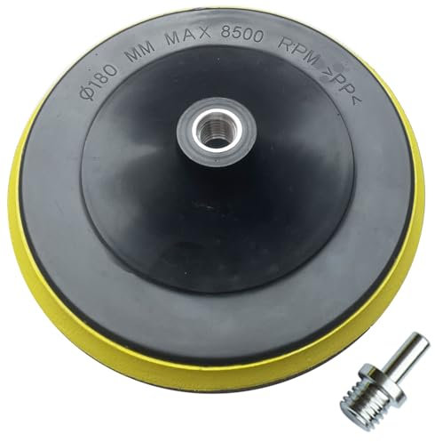 Waies 7 Inch Backer Pad with Thread Drill Adapter Arbor 5/8 11, Sanding Disc Car Polishing Pad Backing Plate for Angle Grinder Buffer Polisher Attachment