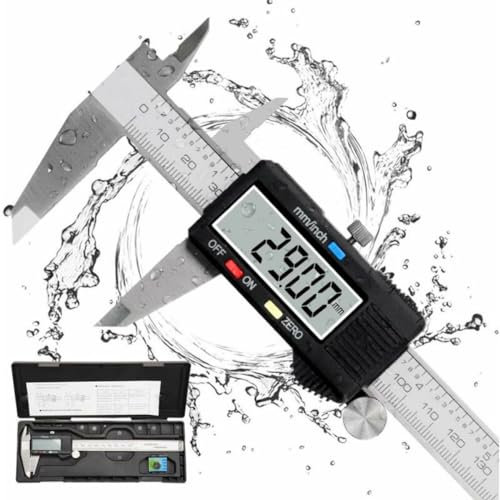 Pied a Coulisse, Pied à Coulisse Digital 150mm Acier Inoxydable Grand Écran LCD Précision Réglable 0.01mm, mm/inch conversion, Résiste aux Eclaboussures, Mesure de l'industrie domestique