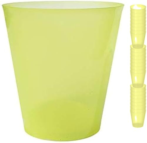 Genérico Vasos de Plastico Duro - Sidra/Mojito 50 cl - Envio 24h - Reutilizables - Plástico Duro Resistente - Uso en Fiestas, Cumpleaños, Festivales, para Cocktail, Cerveza, Copas (100, Amarillo)