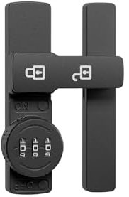 ETEKJOY Flip Latch Lock with Combination 90/180 Degree Sliding/Swinging Door Lock Latch Bolt for Gate Barn Garage Shed Window Cabinet 3-Digit Password Keyless (Black+Luminous, 180 Degree)