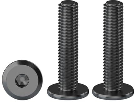 Drenky Vis à Tête Plate à Six Pans Creux Noir Lot De 20 Vis à Tête Cylindrique Hexagonale à Bride M5 X 30 mm Boulons à Tête Plate Hexagonale en Acier Inoxydable A2 V2A Vis à Métaux, Filetage Complet