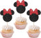 36 Stück Maus Inspiriert Tortendeko Glitzer Maus Cupcake Toppers mit Fliege für Baby Dusche Kinder Geburtstag Party Kuchen Dekorationen Schwarz Rot