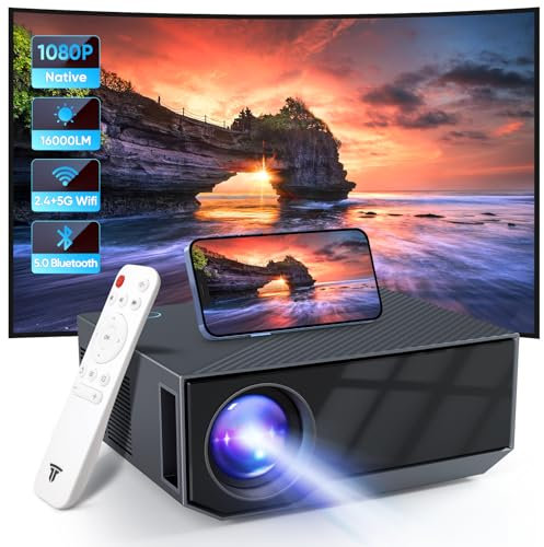 ZDK Mini proiettore 4K Full HD 1080P con Bluetooth e WiFi, proiettore portatile home theater, compatibile con smartphone/TV Stick/TV Box/HDMI/USB/AV/PS5 AWTMGPL-T11