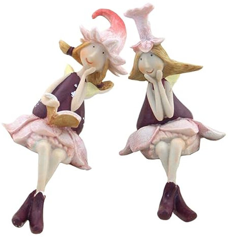 ceramic ornaments 1 Pair Fairy Ornament Tiny Gardens Car Gadgets Office Desk Accessories for Women Miniature Fairies Figurine Toy Number Toys Aesthetic Synthetic Resin ceramic ornaments