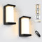 YindaLux 18W Aussenlampe mit Bewegungsmelder, LED Schwarz Wandleuchte Aussen mit Fernbedienung, IP65 Wasserdichte Modern Wandlampe Innen/Außen, 3000-6500K Dimmbar Außenleuchte für Garten, 2 Stück