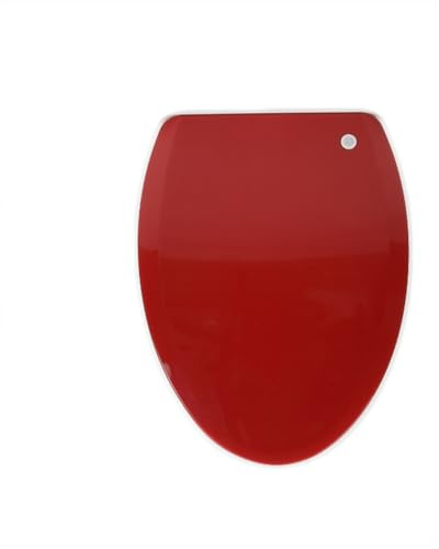Giural Toilettendeckel in V-Form, WC Sitz Mit Absenkautomatik, WC Deckel Antibakterieller, Toilettensitz Abnehmbar, Klobrille Mit Absenkautomatik, WC Brille Klodeckel Farbiger,Rot