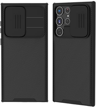 XTCASE für Samsung Galaxy S25 Ultra 5G Hülle Kameraschutz Handyhülle - Kamera Schutz mit Schieber, Premium Hybrid PC + TPU rutschfest Stoßfest Kratzfest Schutzhülle - Schwarz