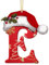 Weihnachtsdekoration, 26 Buchstaben, personalisierbar, DIY-Weihnachtsmütze, Buchstaben-Anhänger für Weihnachtsbaum, Weihnachts-Alphabet, hängende Ornamente für Weihnachtsfeier, Geschenke (E)