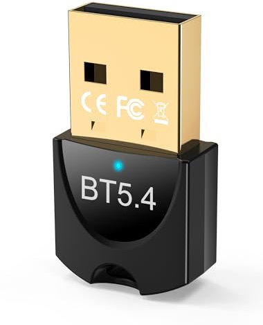 Adattatore Bluetooth 5.4 USB per PC, gliship Dual Mode Bluetooth Dongle (BLE+EDR), Plug & Play, fino a 7 dispositivi, compatibile con Windows 11/10/8.1 PC, mouse, tastiera, cuffie