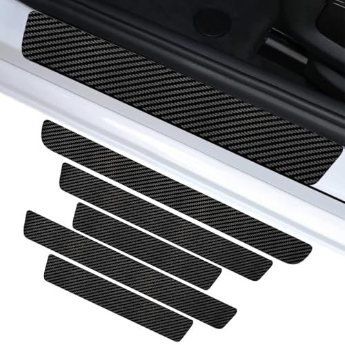 FKSWJZXD 5 Stück Auto Einstiegsleisten Kohlefaser Aufkleber für Jeep Jeep Wrangler Sahara 2007-2018, für Einstiegsleistenschutz/Auto Stoßstangenschutz