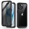 Lanhiem für iPhone 15 Hülle Sichtschutz, IP68 Wasserdicht Handyhülle iPhone 15 Case 360 Grad Ganzkörper Stoßfest Staubdicht Outdoor Panzerhülle mit Anti-Spähen Displayschutz, Schwarz