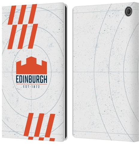 Head Case Designs Officially Licensed Edinburgh Rugby White Logo Art Leather Wallet Case Compatible With Amazon Fire Max 11 2023