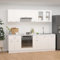 Willood Juego de Muebles de Cocina 8 Piezas Comedor Mobiliario Estante Armario Almacenaje Microondas Fregadero Lavavajilla Madera Contrachapada Blanco