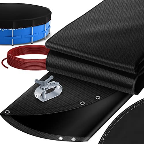KESSER® Cubierta solar para piscina redonda, diámetro de 460 cm, lona de piscina de 200 g/m², material de polietileno, incluye cuerda de acero + tensor de cuerda con ojales, cubierta de lona solar