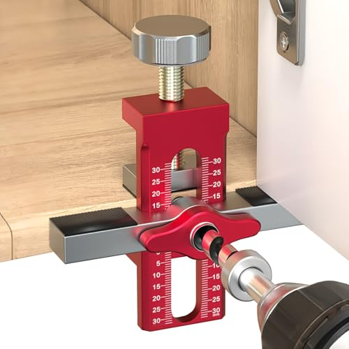 Uadme Cabinet Door Mounting Jig, Adjustable Positioner, Aluminium Alloy | Suitable for Most Cabinet Doors, Easy Support & Alignment, Precision Positioning, Lightweight & Durable, Simple Installation