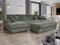 Rest Jumbo Cord Fabric Double Ended Chaise Sofa with Footstool – U-Shaped Sectional Couch, Plush Low-Slung Family Sofa with French Seams & Chunky Arms – Easy-Clean, Extra-Large Seating - Grey