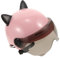 Zerodeko Electric Bicycle Helmet with Cat Ears Lightweight Rider Cycling Helmet for Men Women Stylish Half Helmet with Visor Safe Fun Electric Bike Accessory