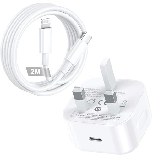 30W USB C Charger Plug iPhone Fast Charger and USB C to Lighting Cable 2M for iPhone 14Pro/14 Pro Max/13 Pro Max, USBC Plug UK Type C Fast Charge iPad charger for iPad Pro 12.9 10.5 inch/Air 3/Mini 5