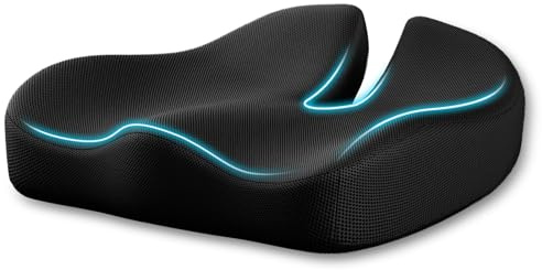 LeKuni Sitzkissen Stuhl, Memory Foam Kissen Bürostuhl, Ergonomisches Keilkissen Zur Druckentlastung Bei Ischias, Sitzkissen Orthopädisch zur Auto, Sofa, Büro -Schwarz