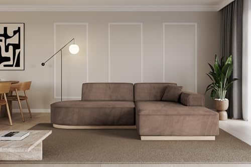 ALTDECOR Ecksofa in L-Form Corner Sofa Eckcouch Couch Wohnlandschaft Cauchsofa IREA-L1 232x165x80 Braun