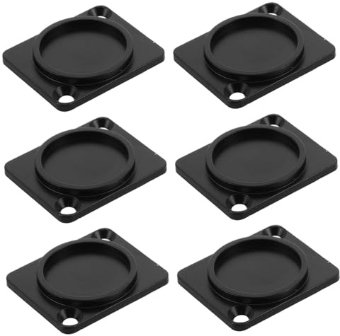 Yardwe 6 Stück Zink Blindplatten für Lautsprecher Pin Anschlüsse und Audio Rackmontage mit Schwarzer Abdeckung für Saubere Audiochassis Organisation