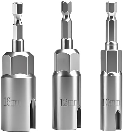 EVRBUL 3 Stück Power Flügelmutter Schrauber Set, 1/4 inch (0.64 cm) Sechskantschaft Schlitz Flügelmuttern Bolzen Schrauber Haken Bohrerbit Steckschlüssel Werkzeuge