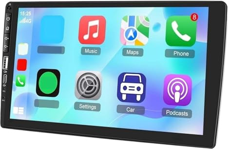 CarPlay Single-DIN-Autoradio für mit 9-Zoll-Touchscreen, kabelgebunden, CarPlay und Android Auto – Stereoanlage