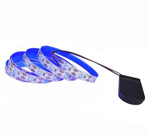 Vrabocry DC5V Button Batterie betrieben 1M blau LED Streifen 3528 60LEDs Flexible LED Band TV BackLight Schrank Nachtlicht IP20 Nicht wasserdicht Bandseil Heimdekoration